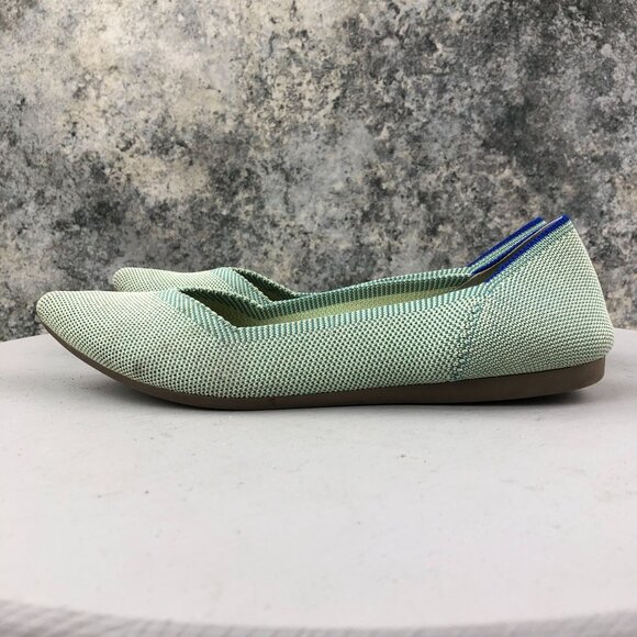 Rothy's Women's Size 6.5 The Point Mint Green Pointed Toe Slip On Ballet Flats - Picture 6 of 13